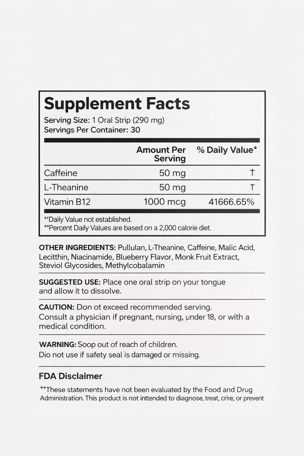 Supplement facts