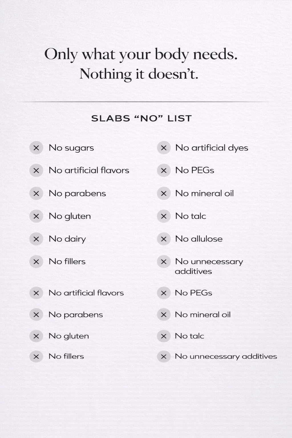No list