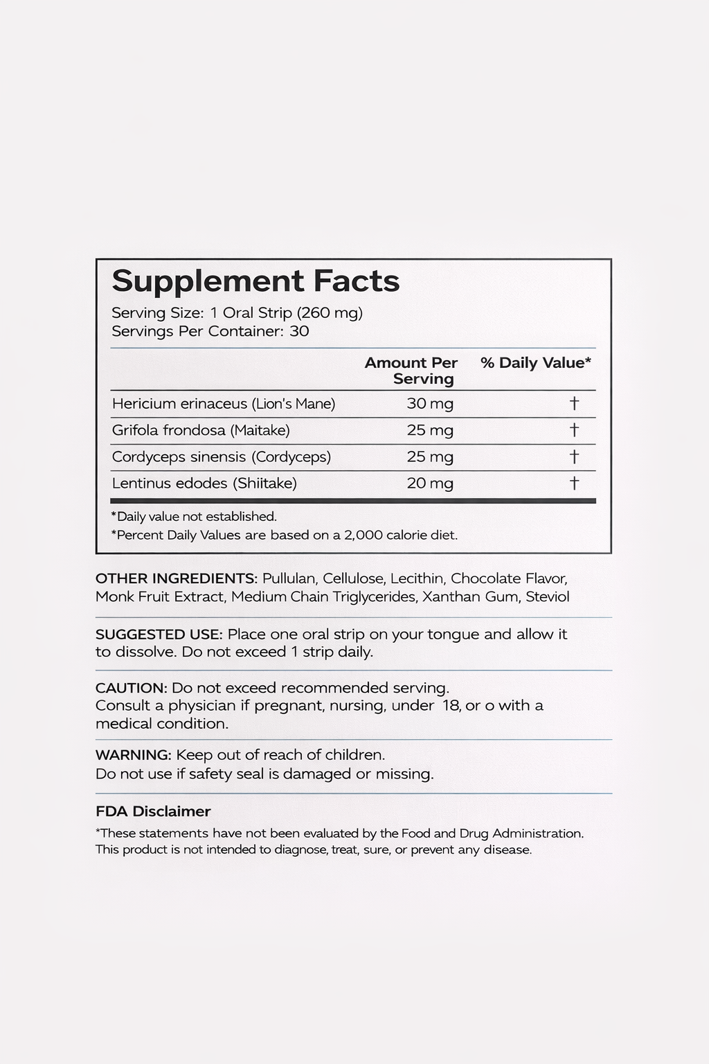 Supplement facts