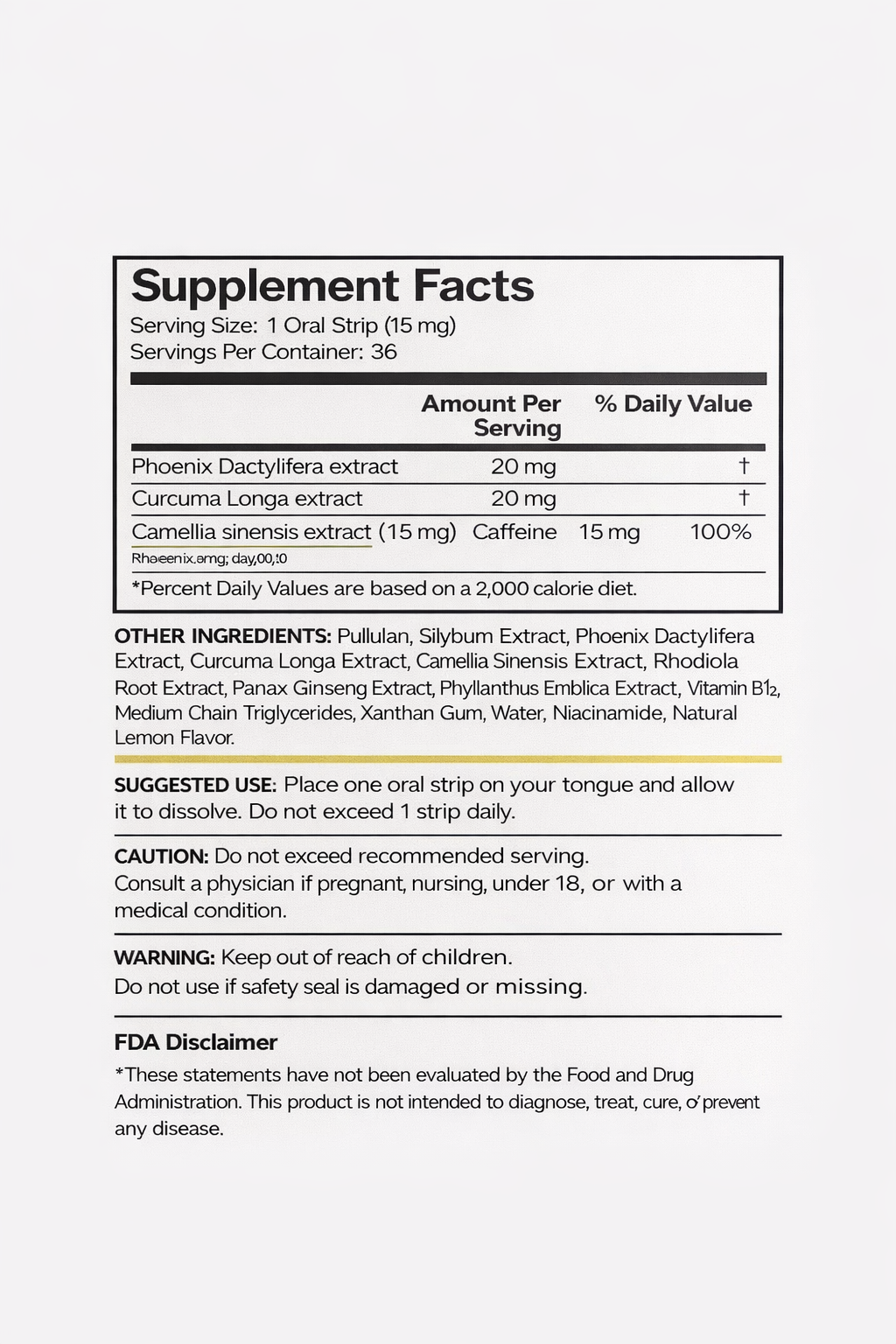 Supplement facts