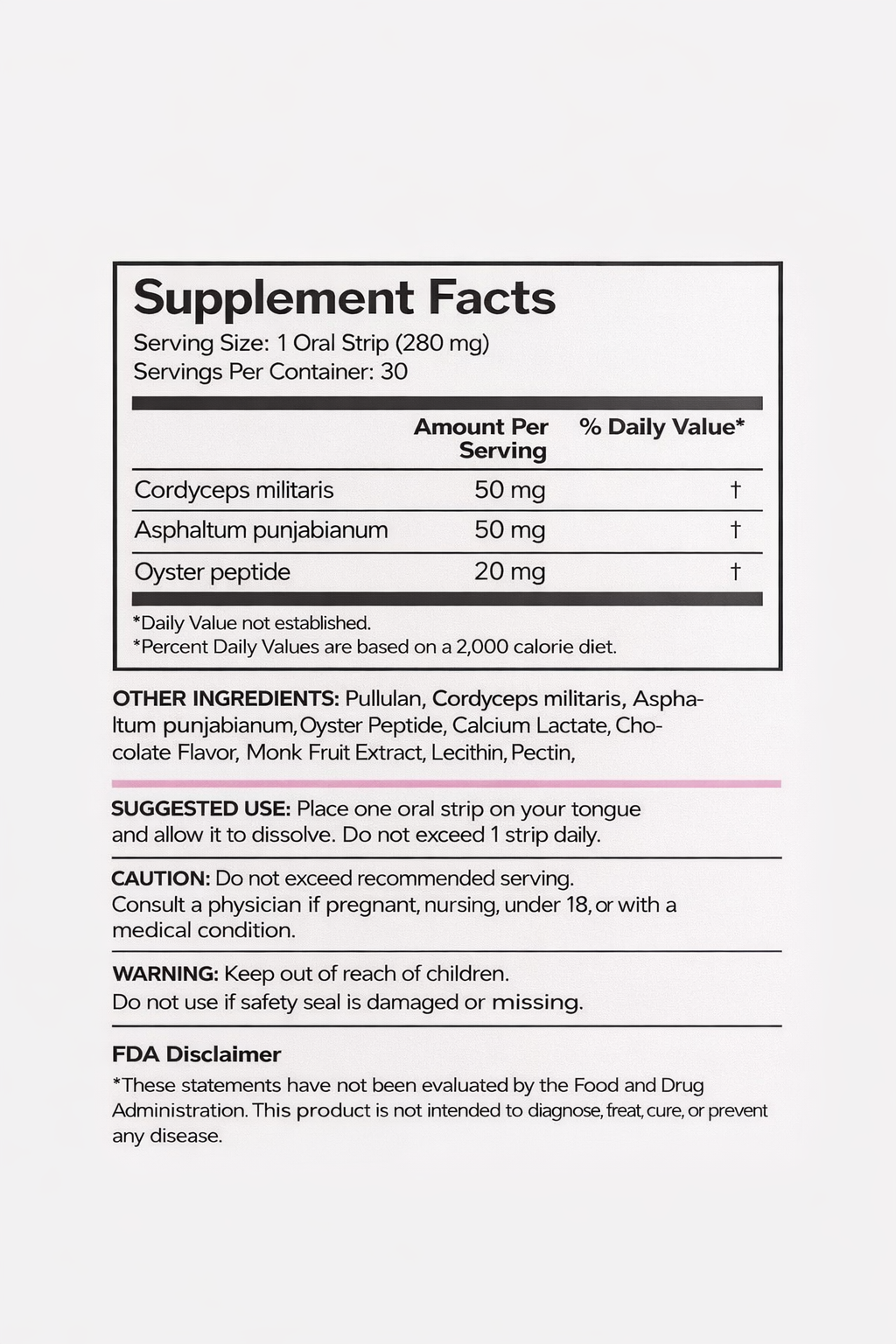 Supplement facts